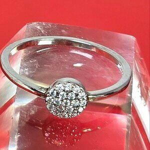 925 Sterling Silver Ring Sz 6.5 with Moissanite